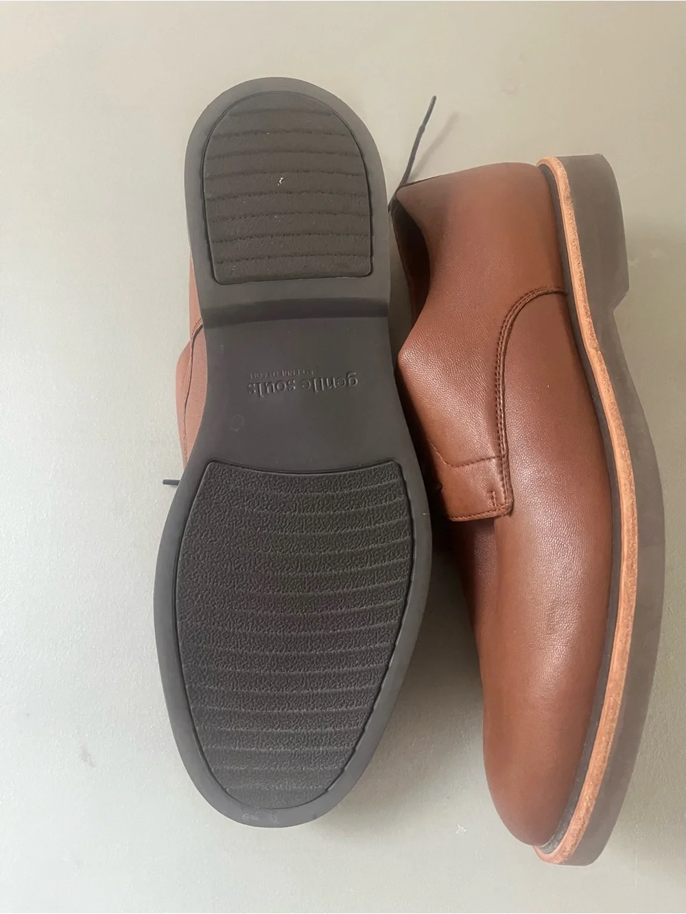 gentle souls Men's Tan Brown Leather Derby Oxfords